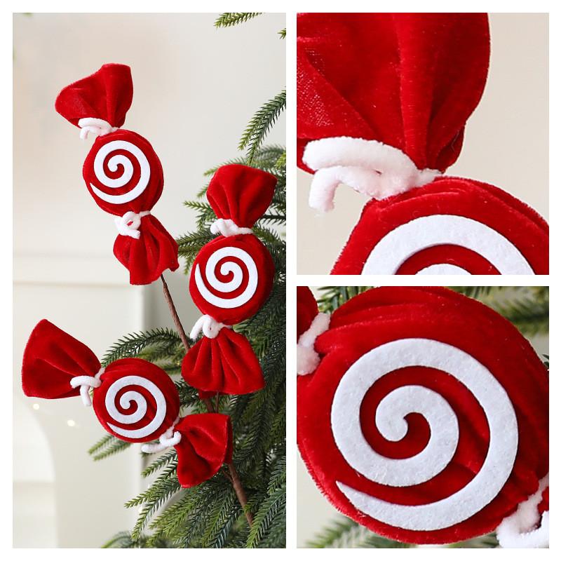 Christmas Candy Cane Diy Decorations With Striped Plush Material For Holiday Festivities