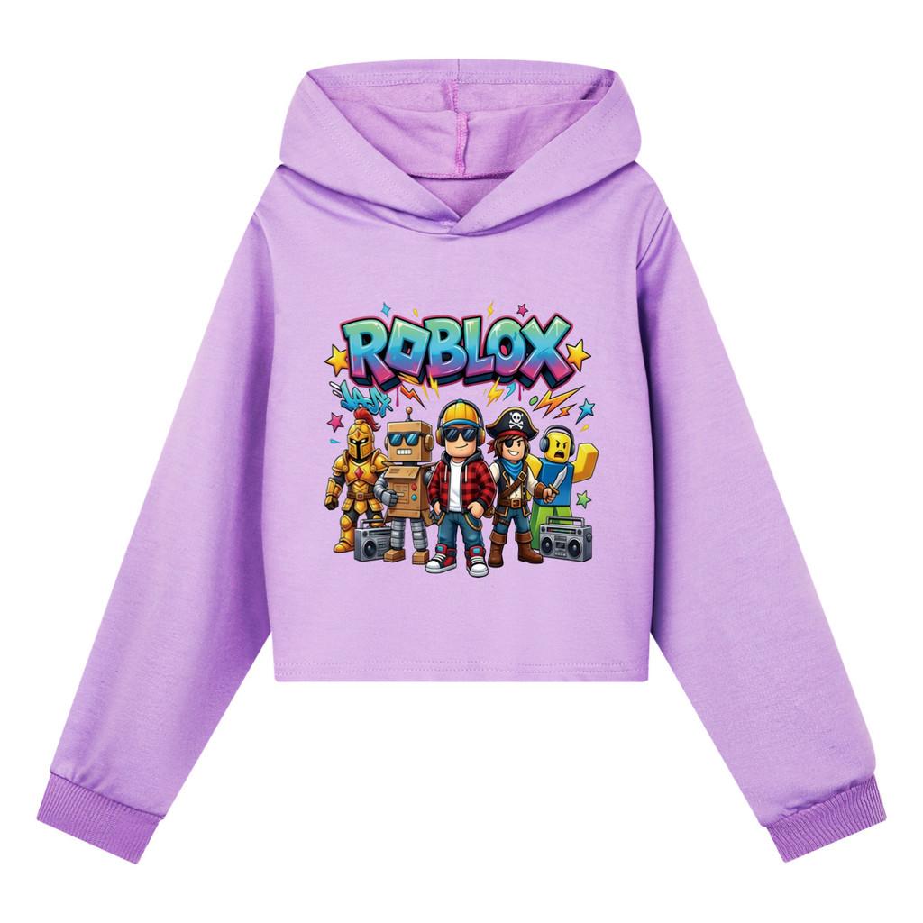5574 Fashion Outdoor Children Girls Roblox Printed Casual Long Sleeves Hoodies 110cm фиолетовый