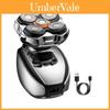 Rechargeable Electric Shaver With Floating Heads And Magnetic Cleaning For Men