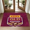 Queensland Maroons Design Crystal Velvet Rug Soft Decorative Mat for Bedroom Entrance