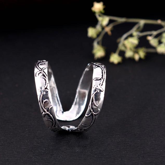 Håndlaget Sølv Artritis Ring – Teksturert Skinne Tommelring, Smykker for Smertelindring