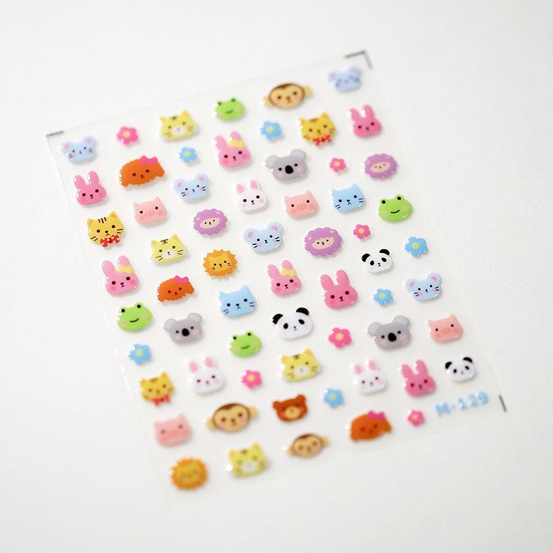 

Qiji Jelly Texture Cartoon Small Animal Head Portrait Three-Dimensional Relief Nail Sticker Waterproof Nail Sticker Ornament M129 M129 (jelly texture)