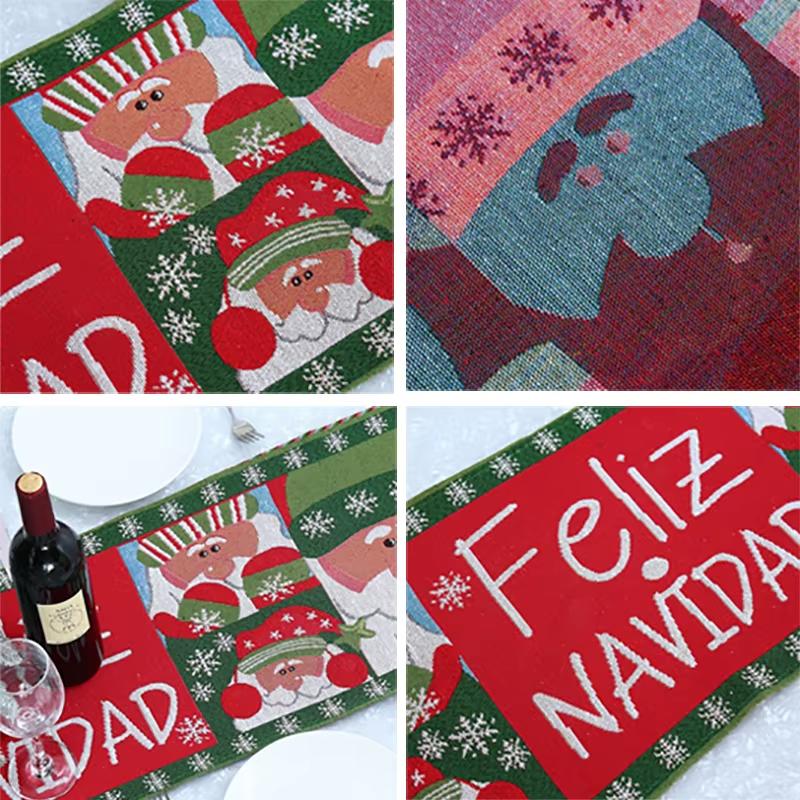 Christmas Day Decoration Tablecloth - 1PC Knitted Table Flag, Home & Dining Table Decoration