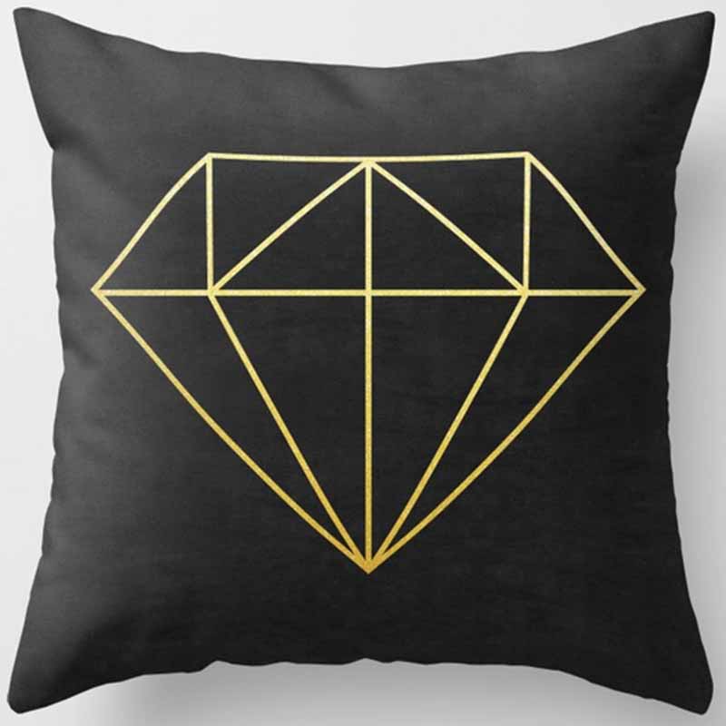 Black and Yellow Square Pillowcase, Home Decoration, Car Sofa Cushion Cover 45cm*45cm