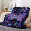 Dark Romance Butterfly Roses Blanket Sofa Blanket Camping Trip Bedroom Outdoor Plush Blanket Digital Printing
