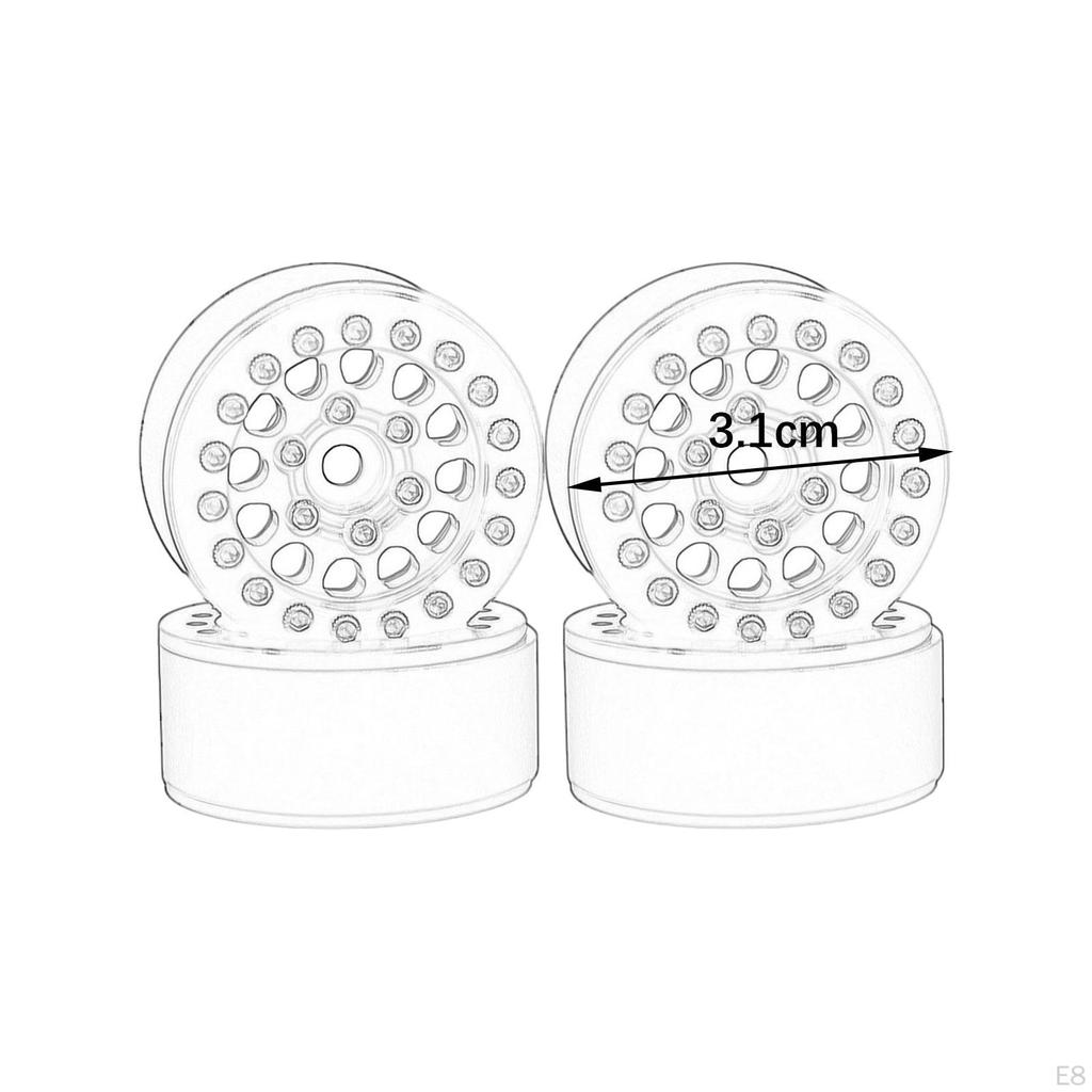 Alloy Wheel Rims Kit for SCX24 Remote Control Cars