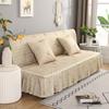 Folding Sofa Bed Cover Printed Armless Sofa Cover  Couch Covers with Skirt Slip Resistant Sofa Cover for Living Room