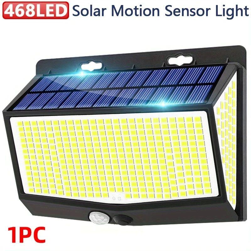 

1/2/4/6PCS Solar Outdoor Wall Lights with Human Body Sensing 468LED IP65 Waterproof 3 Modes Suitable for Lane Gardens