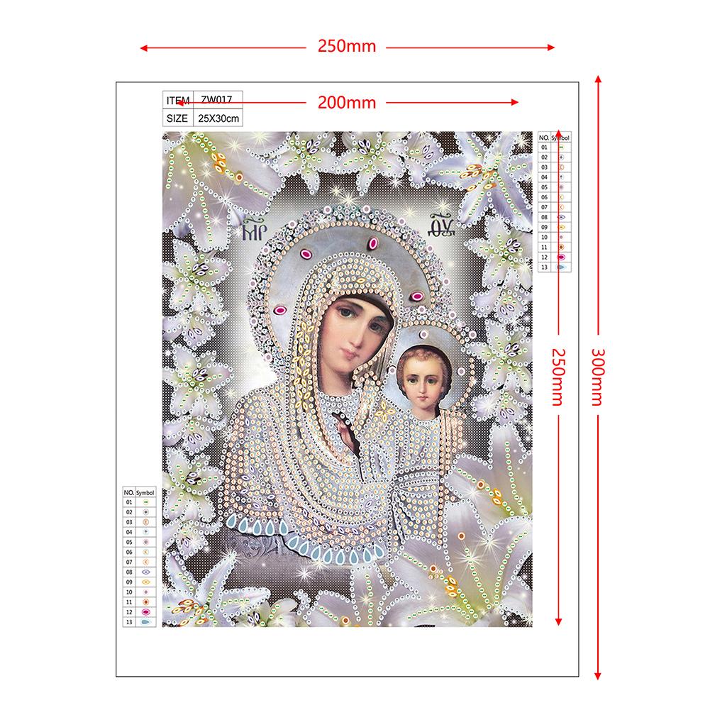 Náboženské Držadlo 5D Speciální Tvar Malba Vyšívání Ruční práce Kamínky Křišťál Kříž Řemeslo Šicí Sada DIY
