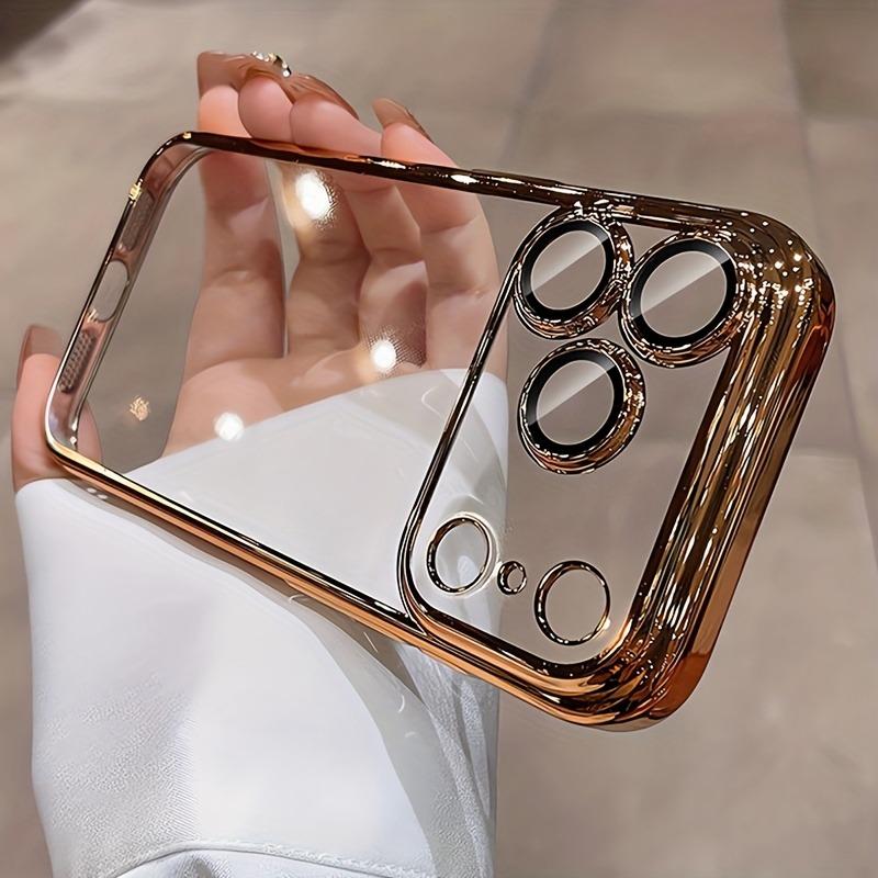 Luxury Transparent Plating Bumper Case For iPhone 17 16 15 14 13 Pro Max 17Pro Air Camera Lens Protection Clear Shockproof Cover
