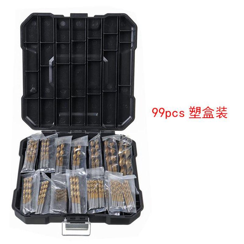 99Pcs 1.5mm - 10mm Titanium Coated Drill Bits HSS High Speed Steel Drill Bits Set Tool High Quality Power Tools