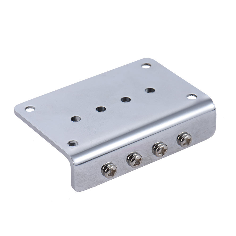 4 String Fixed Hard tail Tailpiece Bridge Set for Electric Ukelele Silver