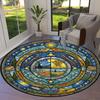 Mandala Famous Painting Round Area Rug,Carpet Rug for Living Room Bedroom Sofa Playroom Decor,Non-slip Floor Mat Q0024