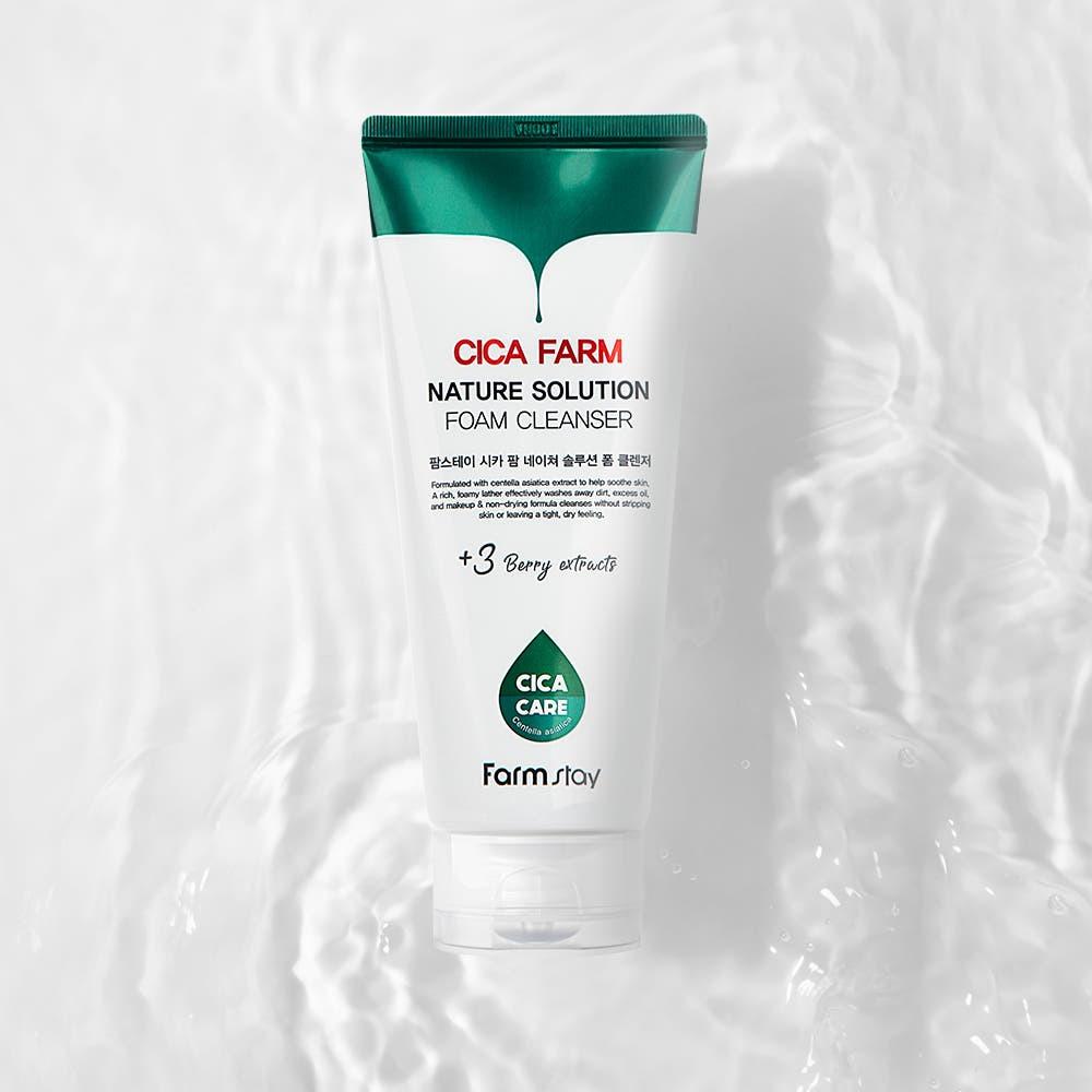 Farmstay Cica Farm Nature Solution Cleansing Foam Refreshing Hydrating 180ml