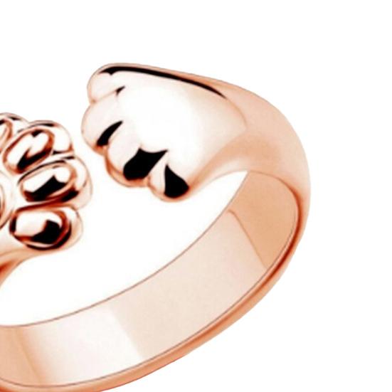 Finger Paw Opening Ring Bright Luster Jewelry Adjustable Ring for Daily Wear