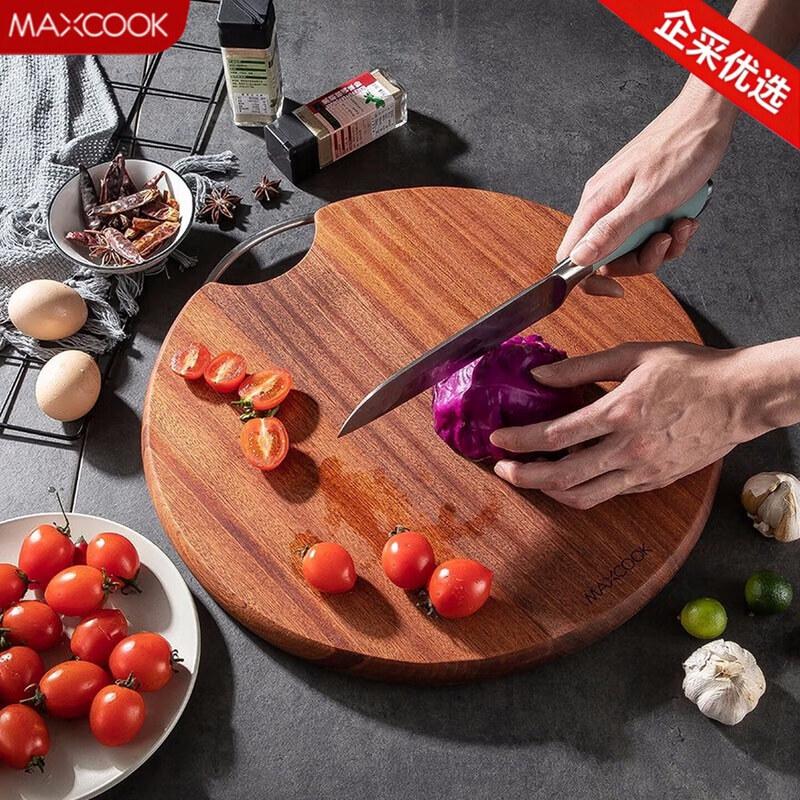maxcook Abanoz Ağacı Yuvarlak Kesme Tahtası