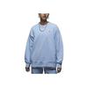 Jordan Solid Color Logo Patch Pullover Casual Loose Fleece-Lined Long Sleeve Sweatshirt Women Tops Ice-Blue DQ4600-411