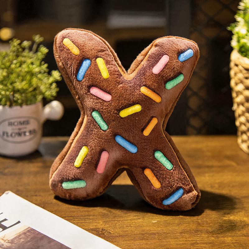 40cm Dessert Englische Buchstaben A bis Z Plüschkissen Gefüllt Bunt Ich Liebe Dich Dekokissen Rückenstütze Plüschtier Heimdeko Geschenk