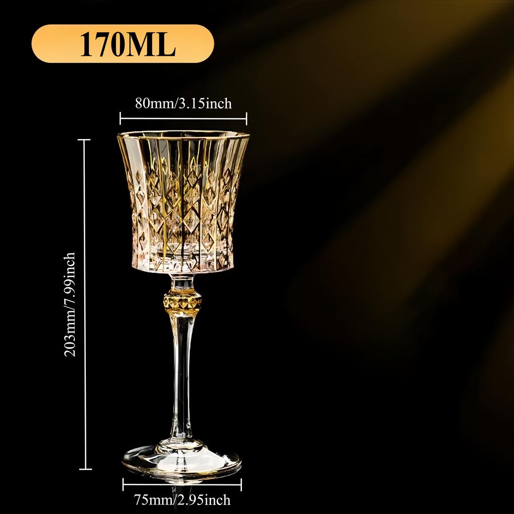 Luxury Whiskey Glass European Crystal Diamond Champagne Cup High Foot Style Glass Red Wine Cup Elegant Aesthetic Alcohol Glasses