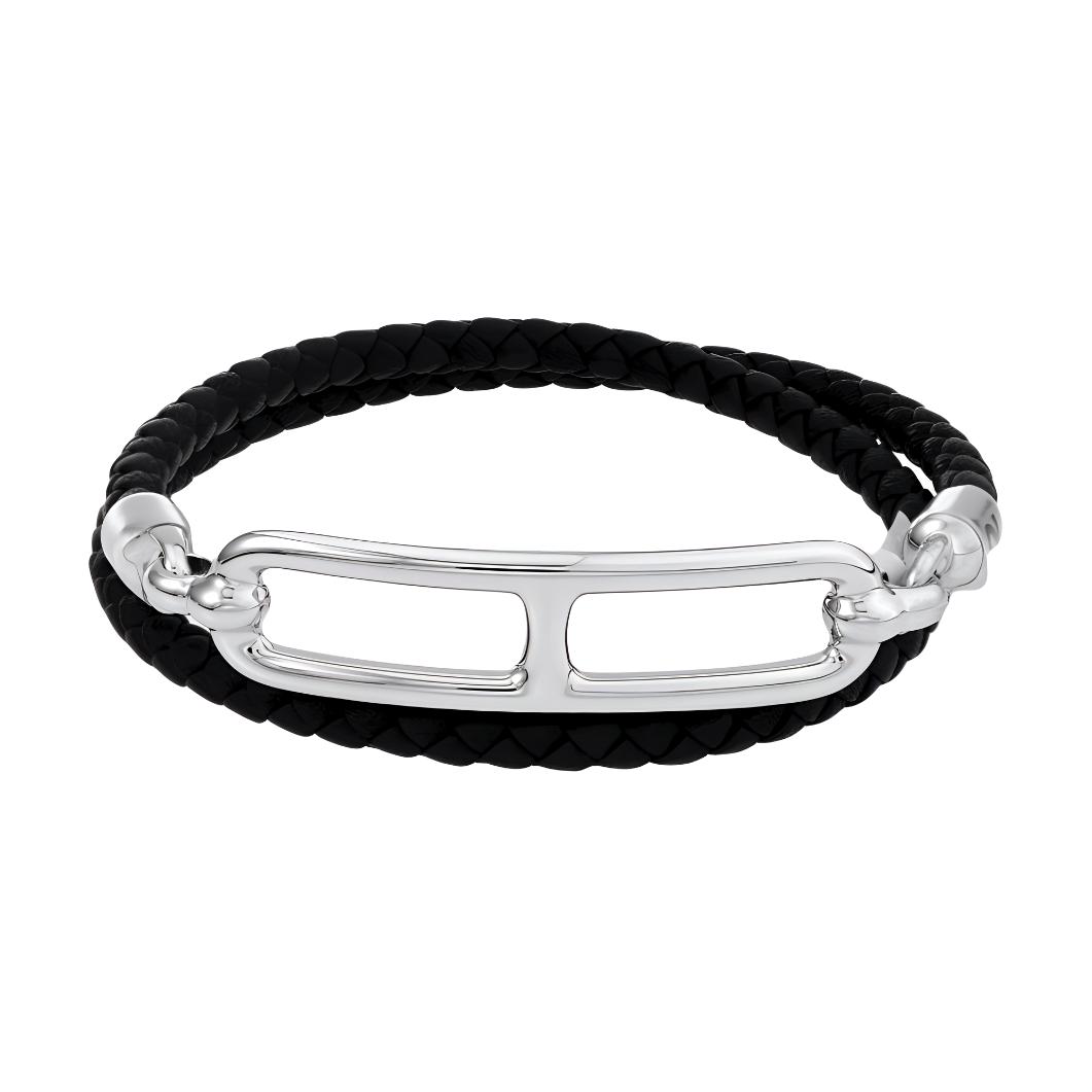 Hermes Roulis Double Circle Woven Bracelet