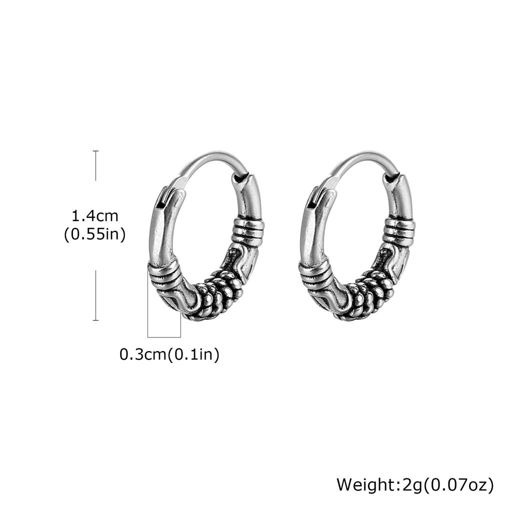 Multi Style Fashion Stainless Steel Hoop Earrings, Vintage Sword Star Geometric Pendant Men's Earrings, Hip Hop Piercing Jewelry
