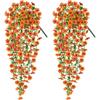 Artificial Hanging Flower Vine 2 Pieces Long Cascading Decorative Faux Floral Garlands for Indoor Outdoor Home Wall Ceiling Decoration