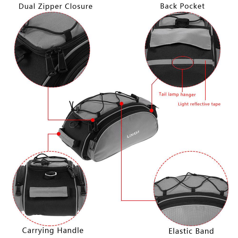 MAGT Borsa Bici Posteriore, Multifunzionale Pacchetto Zaino Borsa Da