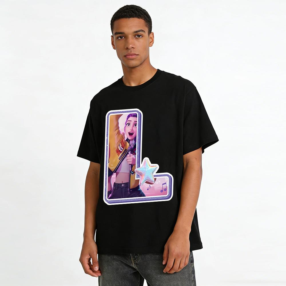 Vibrant Singer Girl Print Casual Top Music Theme Loose Comfortable Unisex Daily Wear T-Shirt Pure cotton T-shirt
