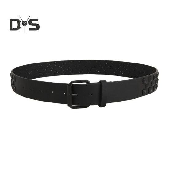 

Мужской ремень с квадратной бусиной в виде пирамиды в стиле панк-хип-хоп, регулируемая длина пояса, ремень для джинсов чёрный