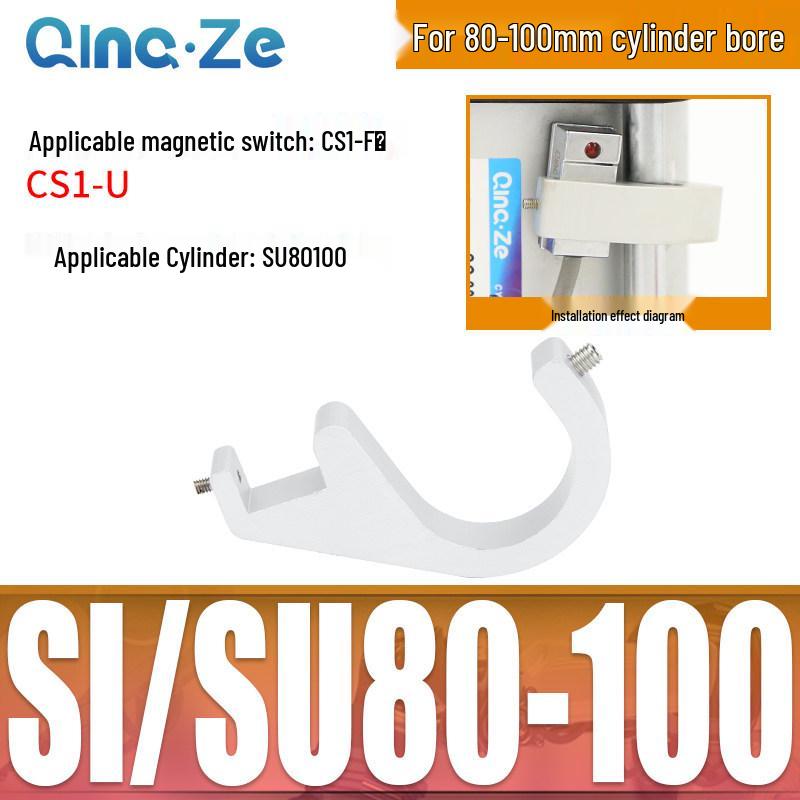 Zylinder SC CS1-F U mit Magnet schalterhalterung CMSG, Befestigungswinkel MBB und Zylinderzubehör D-A93 SU.