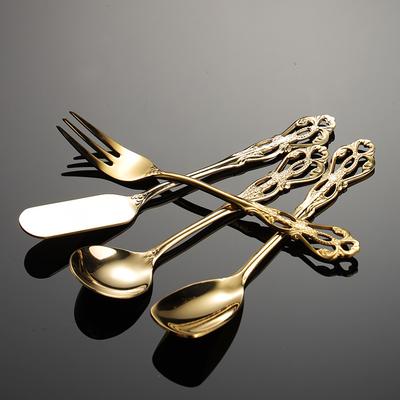 304 Stainless Steel European Hollow Court Relief Creative Dessert Cake Spoon Fork Ins Retro Souvenir