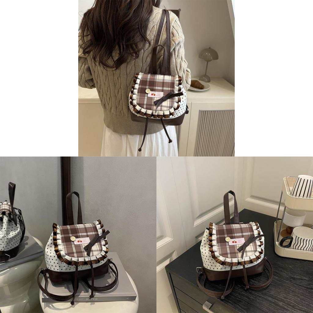 Fashionable Campus Backpack With Soft Structure And Embroidery Details For Teens