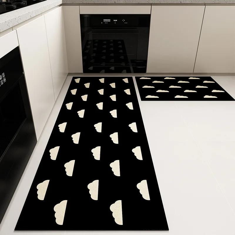 Black And White Check Floor Mat - Non-Slip And Water-Absorbent Kitchen Floor Mat, Bathroom Carpet, Home Decoration