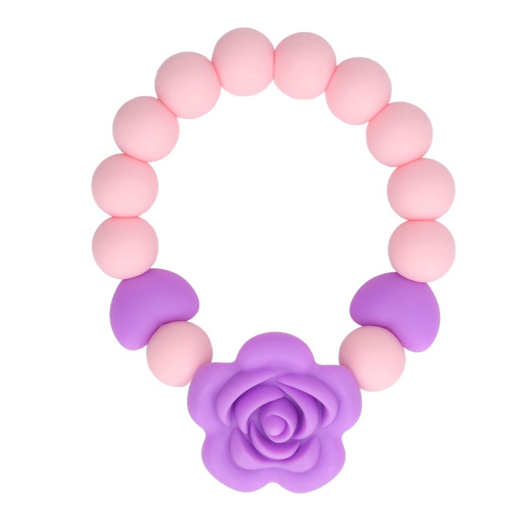 Teething Bracelet Silicone Safe Wear Resistant Flower Shape Design DIY Infant Teething Toy