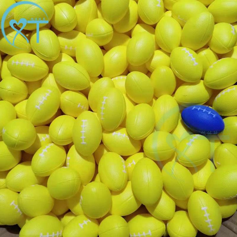 9cm PU Sponge Coffee Rugby Ball - Squishy Stress Relief Toy