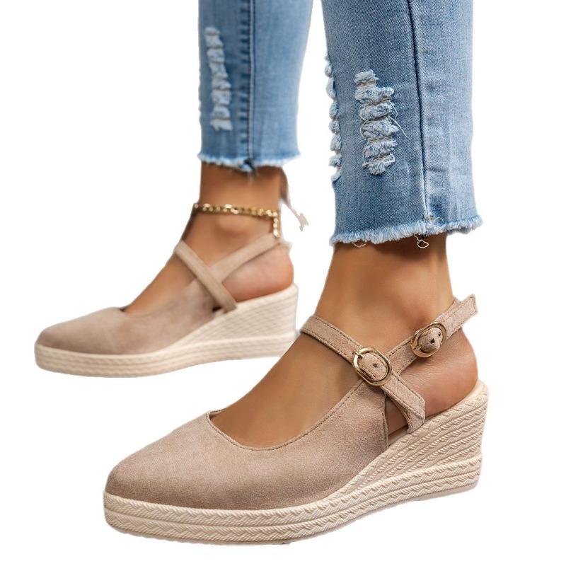 Women's Suede Wedge Heels, Pointed Toe Lace-Up Platform Espadrille Shoes, Spring Summer Fashion Shoes