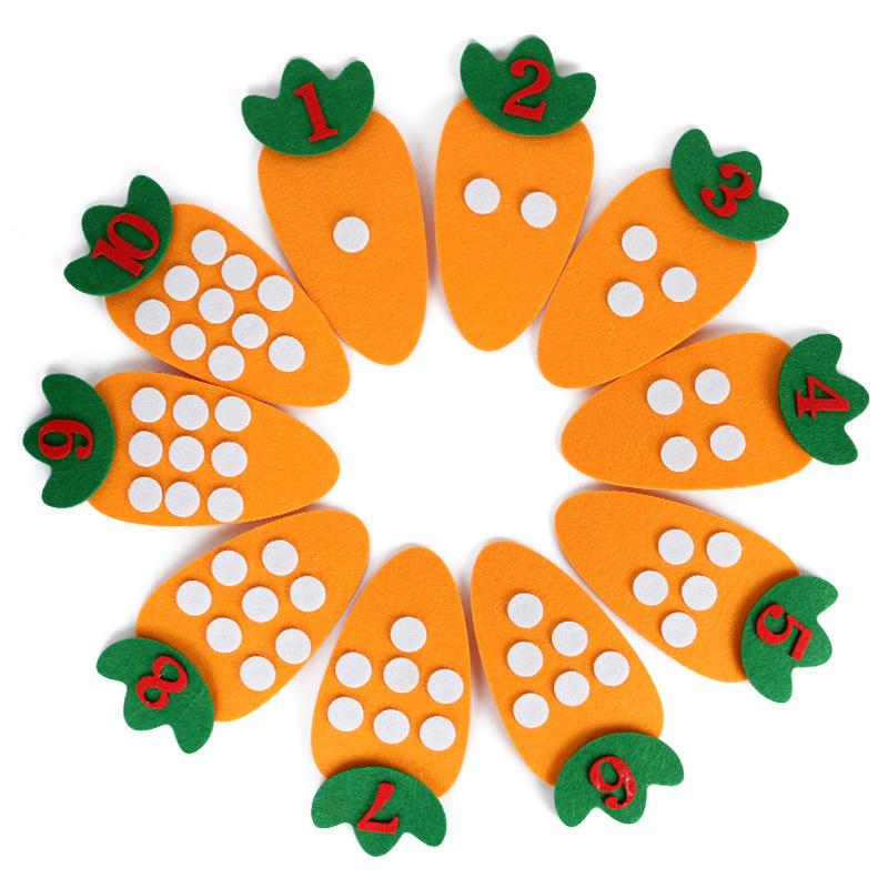 

Carrots 1-10 Number Matching Teaching AIDS Learning Educational Toys for Kids Math Game Kindergarten Activity Materials
