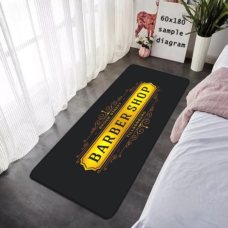 Doormat Flannel Barber Shop Salon Floor Mat Indoor Foot Rug Bedside Mats Kitchen Corridor Absorbent Carpet Ideal Balcony Decor