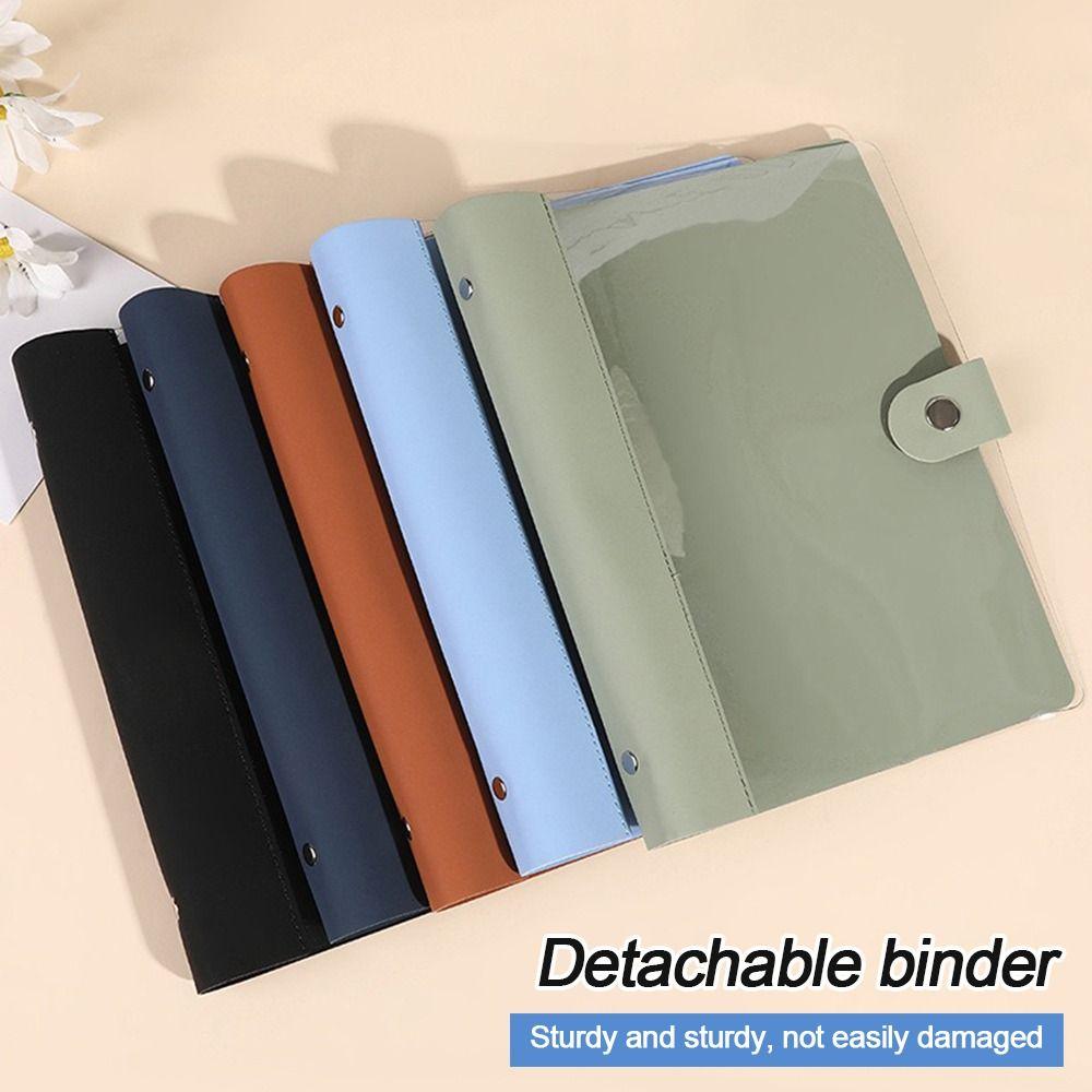 Loose-leaf Binder Notebook Cover Splicing Leather Diary Notepad Shell Binder Cover Stationery Gift