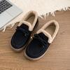 Damen Winter Freizeitschuhe Neue Mokassins Weiche Flache Rutschfeste Slipper Mode Komfort Warm Plüsch Schleife Slip-on Damen Baumwollschuhe 41