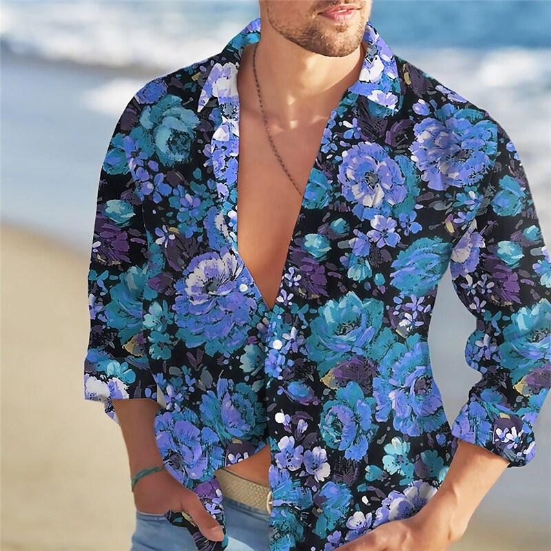 Men's Shirt Hawaiian Floral Butterfly Color Spring Summer Fashion Trend Hot Sale Leisure Outdoor Vacation Plus Size