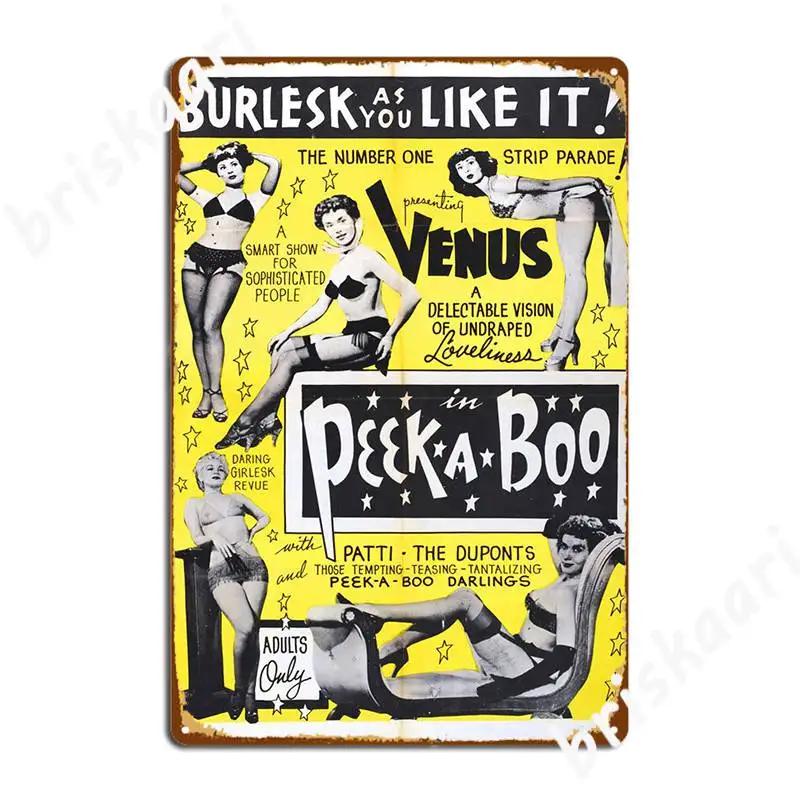 Burlesque Vintage Poster Metal Plaque Poster Garage Club Wall Decor Cinema Living Room Funny Tin sign Poster 20X30CM