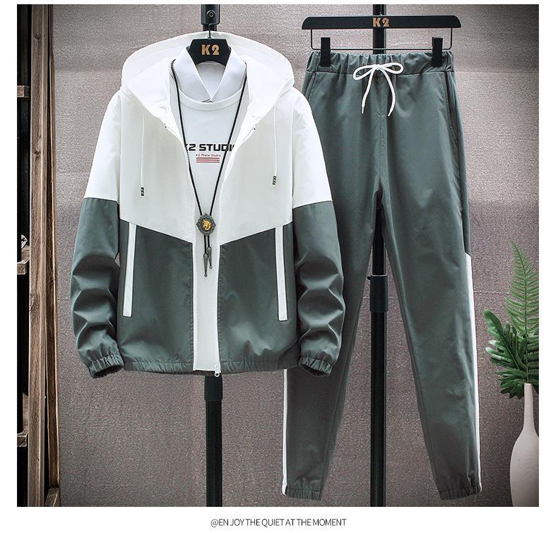 Japanese & Korean Men's Sportswear Set: Autumn Casual Hoodie & Leggings