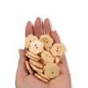 50PCS Vintage Wood Buttons Flower Shaped Sewing Button Overcoat Clothing Button  Clothing Sewing