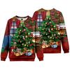 Europe, America, autumn and winter new Christmas versatile crew neck sweater 3D digital printing Santa loose long-sleeved jacket