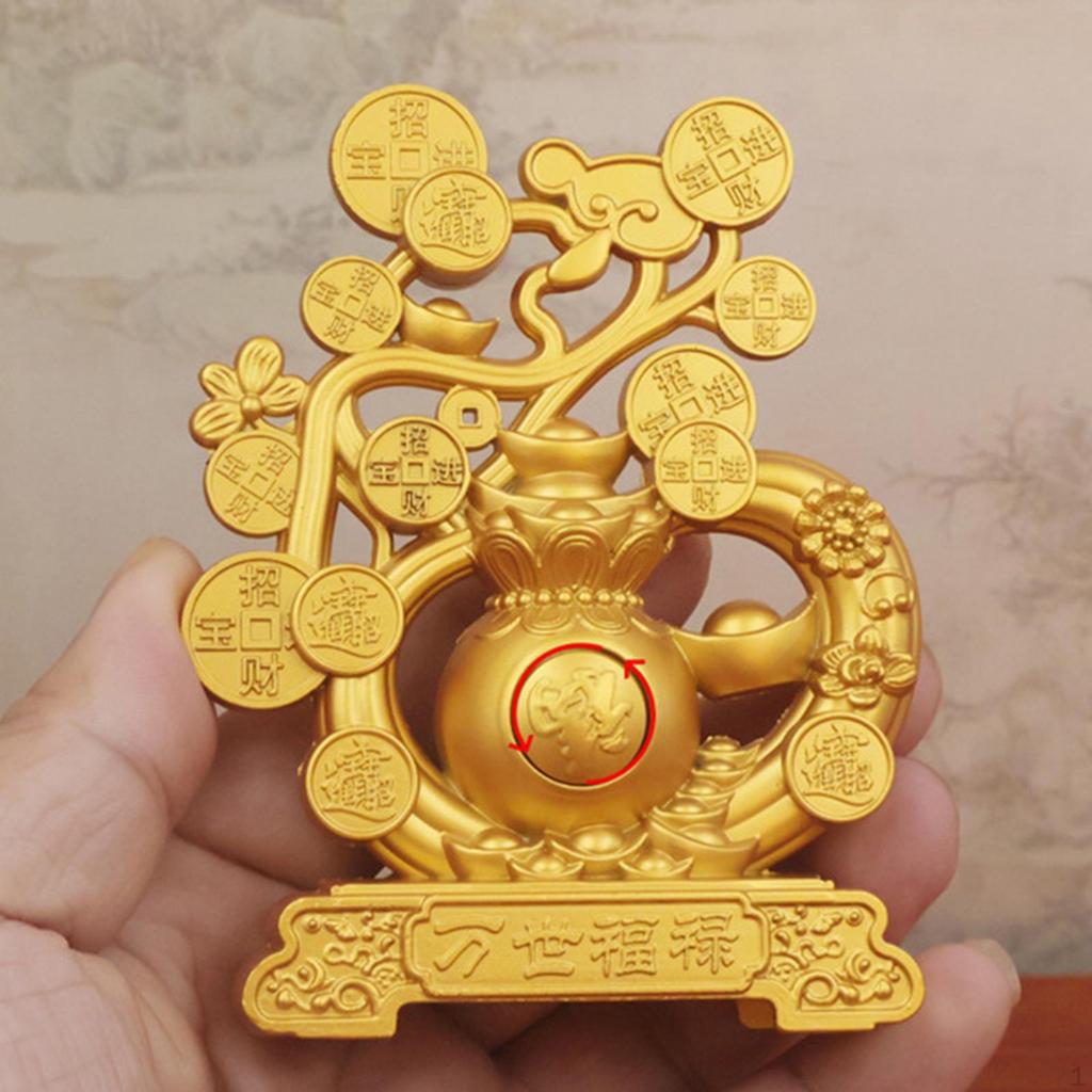 Gourd Tree Statue Gold Gift Artwork for Home Decor Tabletop Ornament Sculpture Desk Bedroom