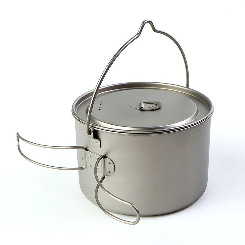 900ml Lightweight Outdoor Camping Cookware Set Hiking Travel Steel Cup Titanium Pot Mug
