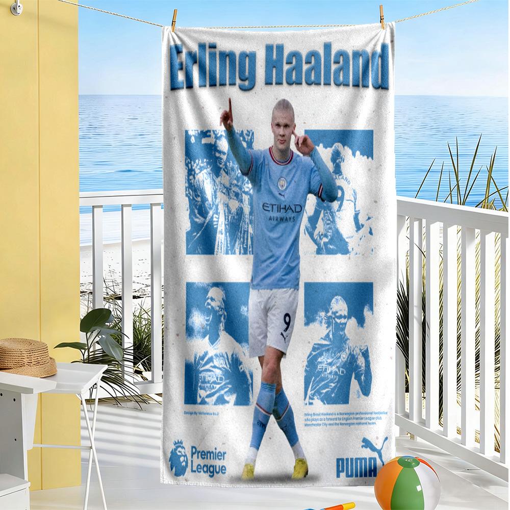 Haaland Manchester City Beach Towel Super Soft & Absorbent Comfortable Lightweight Portable for Swimming,Beach,Camping, Travel, Beach Accessories,Gym