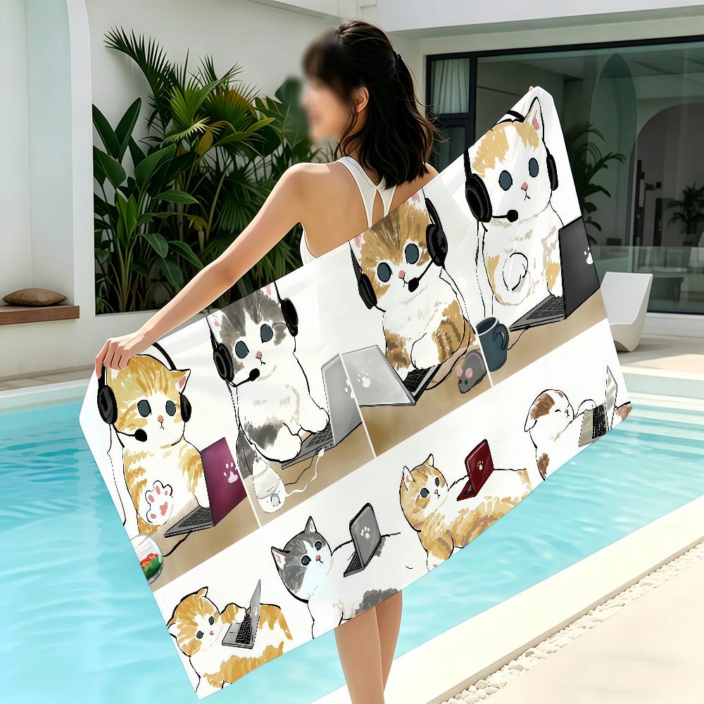 Cute M-Mofusand Towel Bleach Towels Yoga Gym Lightweight Portable For Swimming Shower Travel Sports Accessories Sandproof