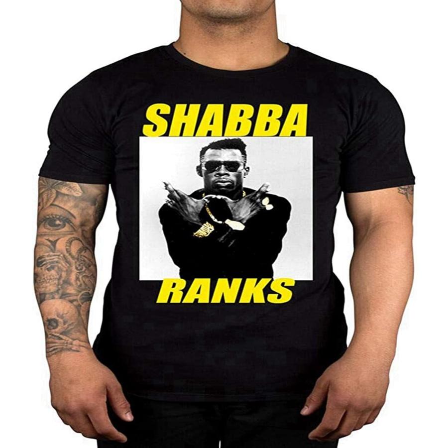 BBTHEORY Мужская футболка с графическим принтом Shabba Ranks Музыка Dancehall Ямайский рэп Крутая одежда Артист - S